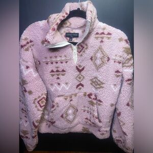 Love Tree Pink and Tan Patterned‎ Turtleneck Sweater